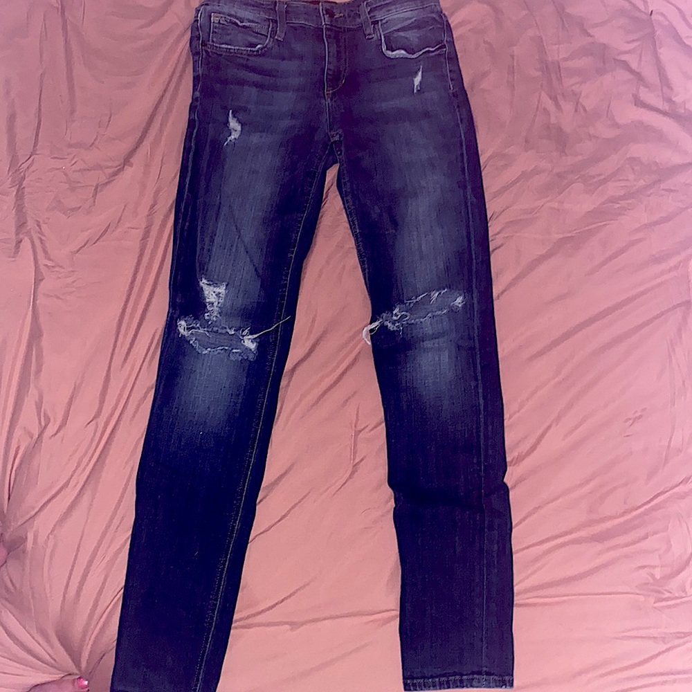 Joes jeans, size 25,a darker blue, long slim to the ankle.